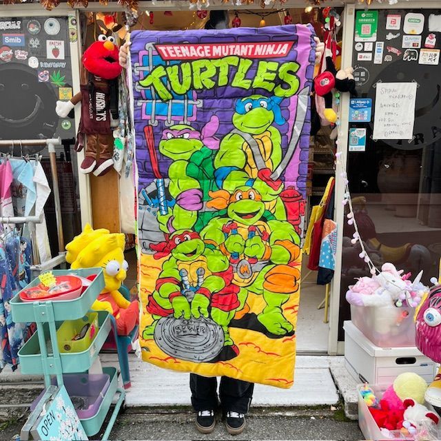1990年90'sTEENAGE MUTANT TURTLESタートルズ寝袋布団シーツ人形