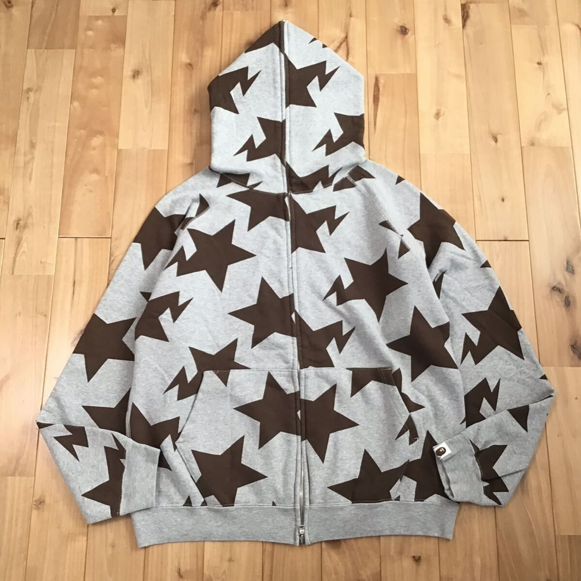 BAPE スター パーカー Mサイズ グレー ブラウン a bathing ape BAPE