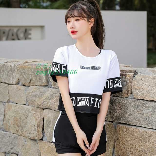 水着 レディース ラッシュガード フィットネス水着 上下セット 3点セット キレセク 露出控えめ 日焼け対策 大きいサイズ ビーチ映え zog3y519466