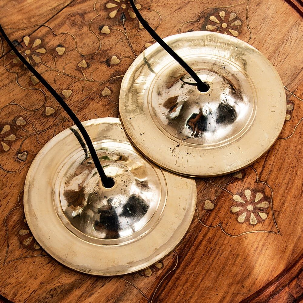 メディテーション ディンシャ 高音質 大 直径9cm程度 / ティンシャ チベタンベル マンジーラ ネパール 楽器 ネパ