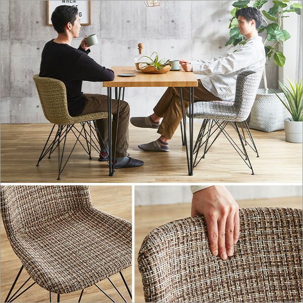 ダイニング 5点セット 約幅110cm ウォールナット ダイニングテーブル ダイニングチェア×4脚 スチール ヴィンテージ 組立品〔代引不可〕 チェア＆テーブル 5点セット ダイニングテーブル約幅110cm