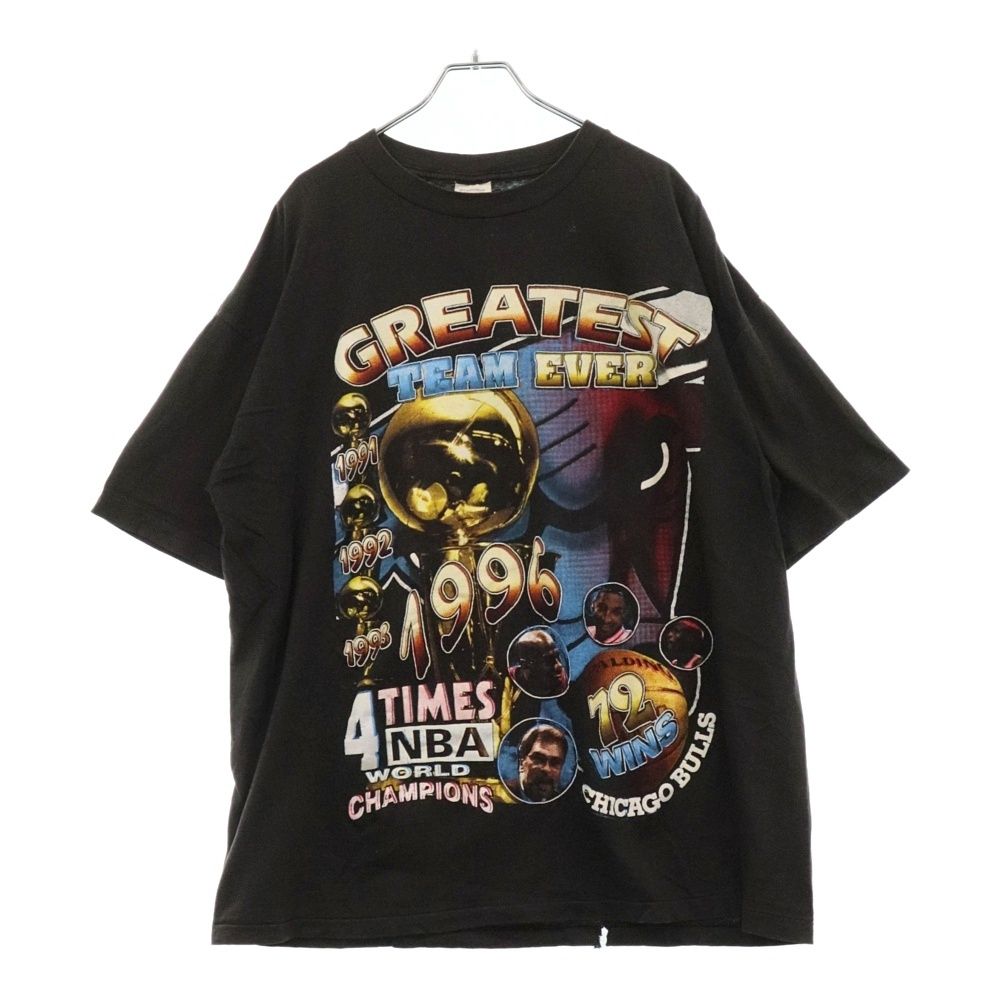 VINTAGE (ヴィンテージ) 90s VINTAGE NBA CHICAGO BULLS 4 TIMES WORLD CHAMPION GREATEST TEAM EVER ヴィンテージ シカゴブルズ ワールドチャンピオン 両面プリント 半袖Tシャツ