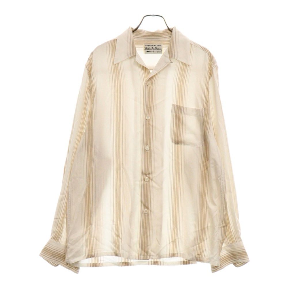 ワコマリアポロシャツ 白と茶色のストライプ WACKO MARIA（ワコマリア