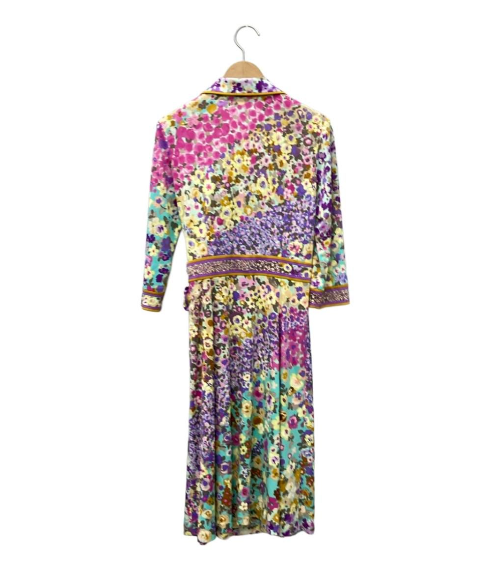 レオナール 半袖ワンピース 花柄 レディース SIZE 36 (XS