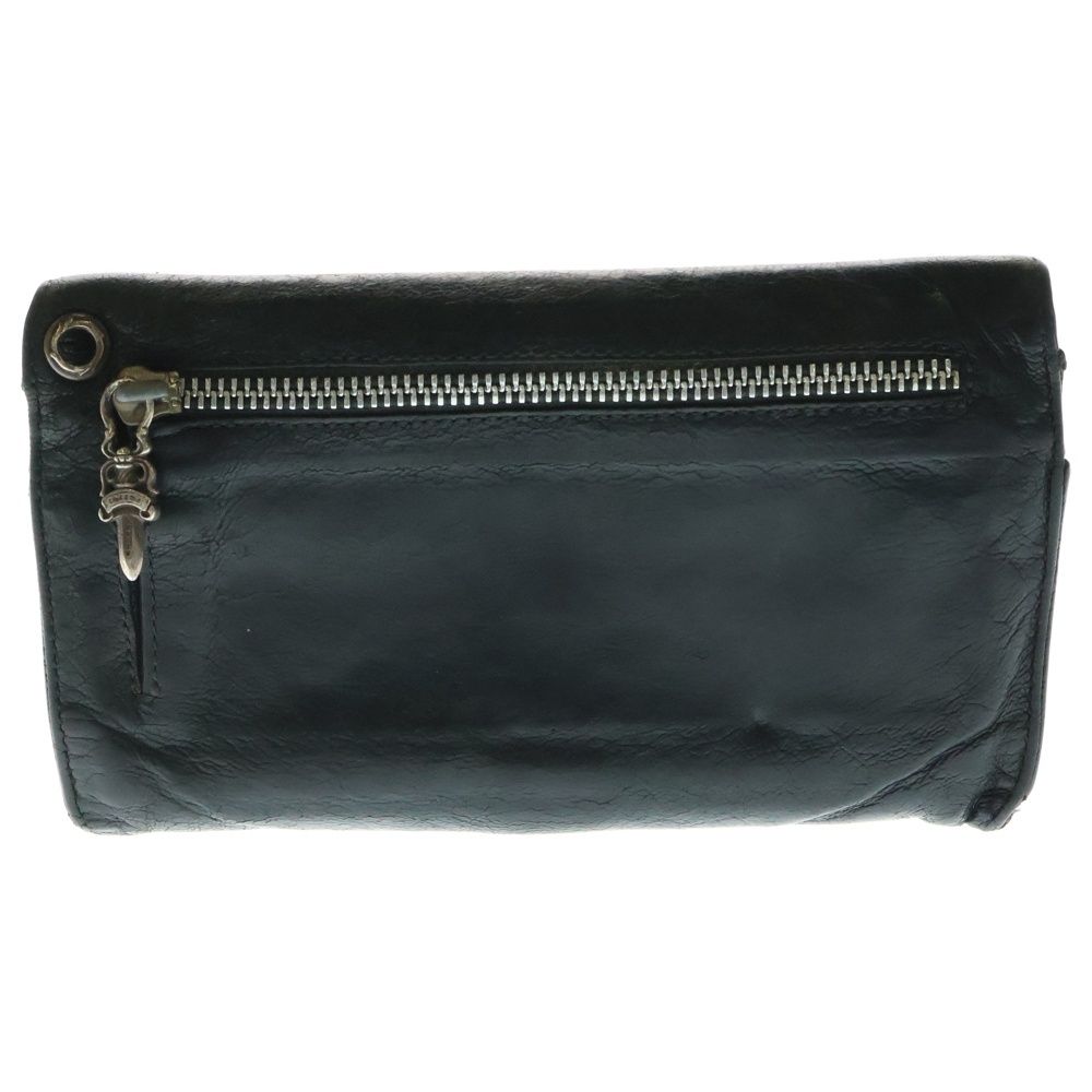 CHROME HEARTS クロムハーツ WAVE ウェーブ レザーウォレット 財布 ブラック BCA374