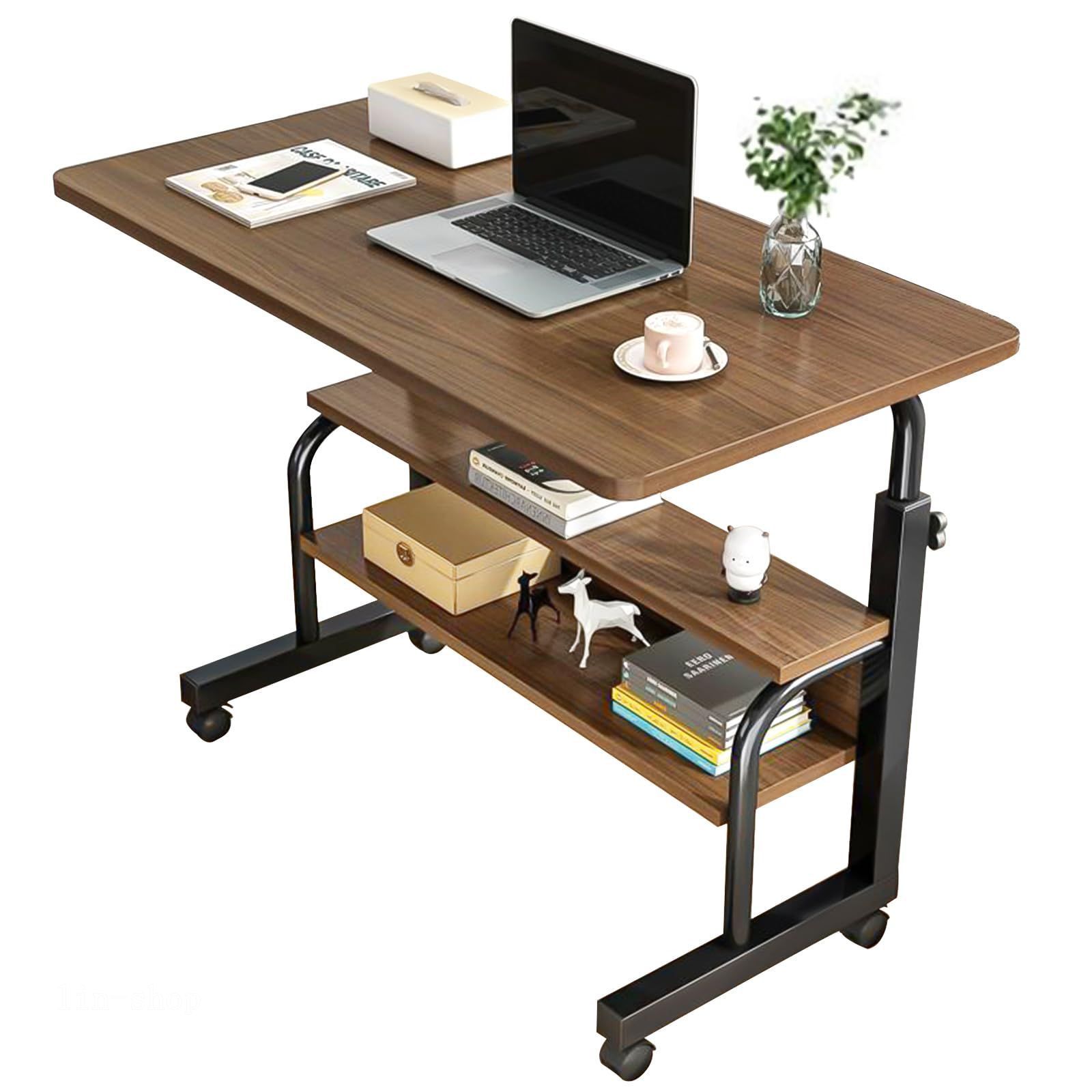 オーエスジェイ(OSJ) パソコンデスク 左右入替可 収納 両用デスク ブラウン