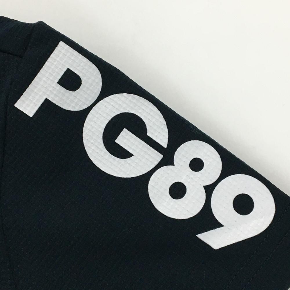 美品】パーリーゲイツ 半袖ハイネックシャツ ネイビー ロゴ白