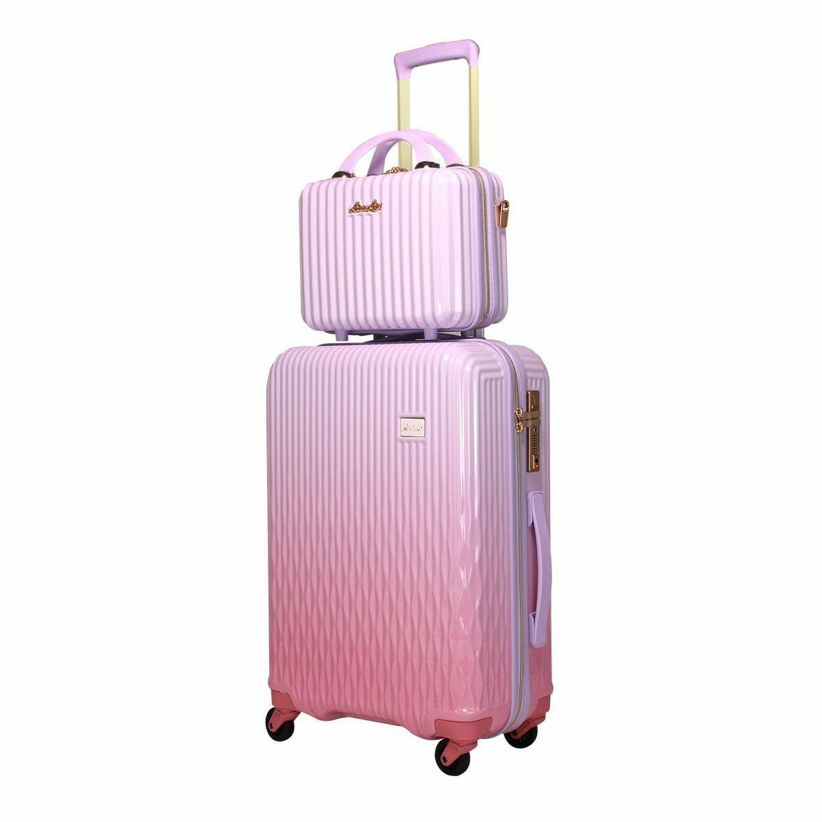 1年間メーカー保 LUN2116-55 証付 中型 Mサイズ 卒業旅行に最適 ♪修学旅行 旅行を可愛くハッピーに スーツケース ルナルクス 43L LUNALUX ハードジッパー シフレ