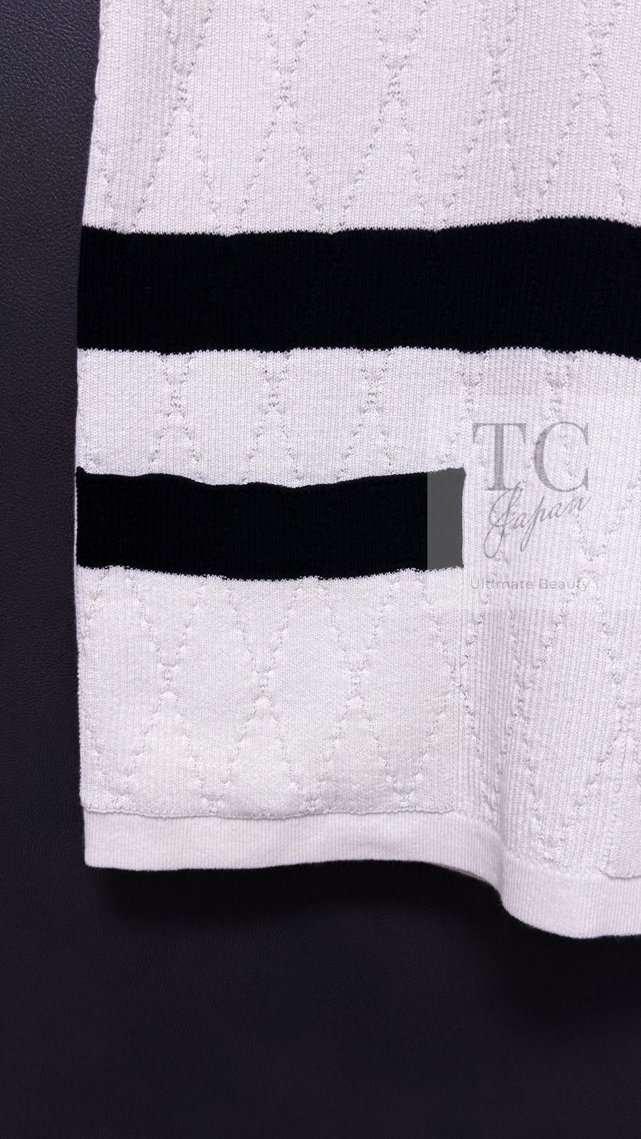 シャネル ポロシャツ トップス CHANEL ホワイト ブラック コットン