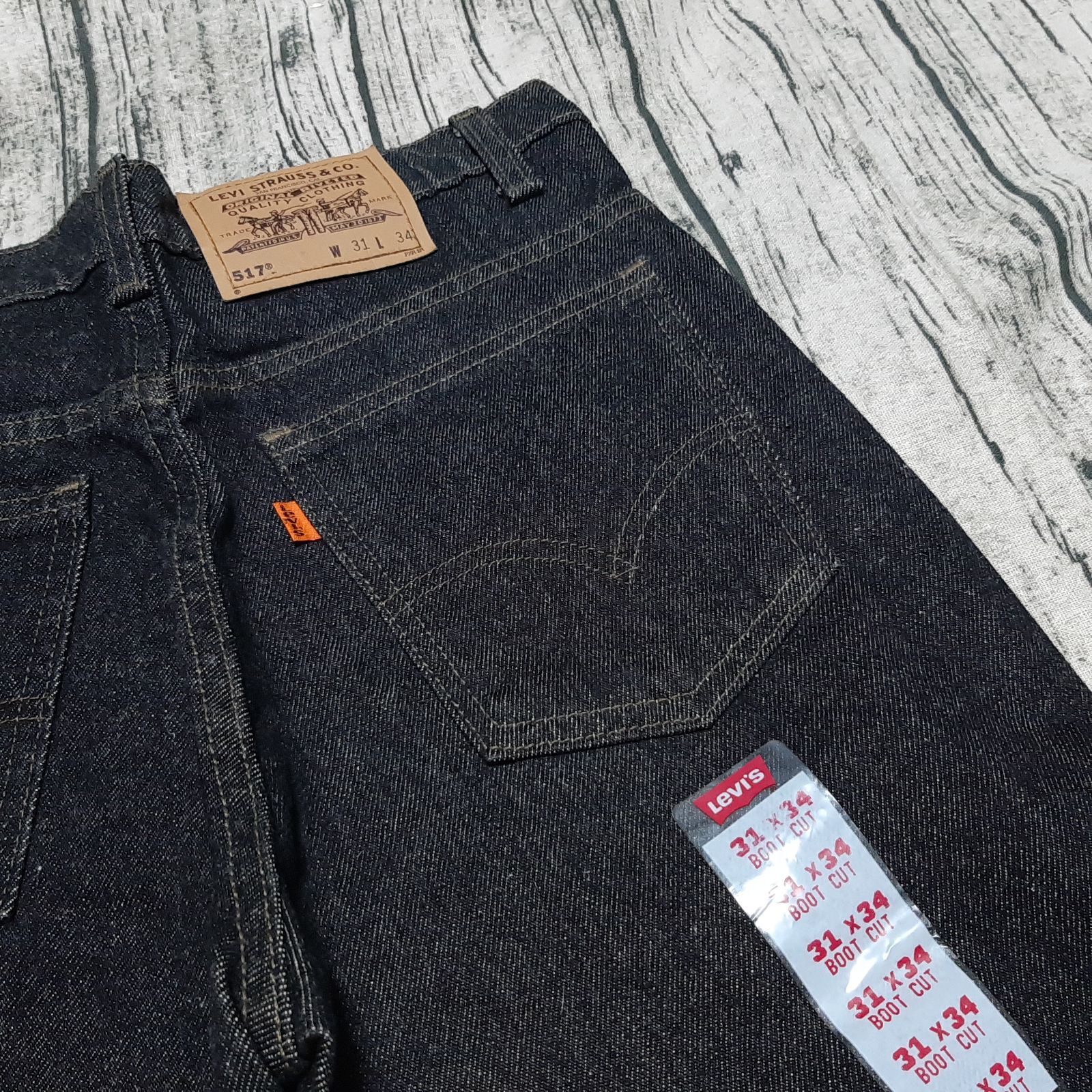 W31】先染めブラック Levi's 517 デッドストック 97年 USA製 黒 90s