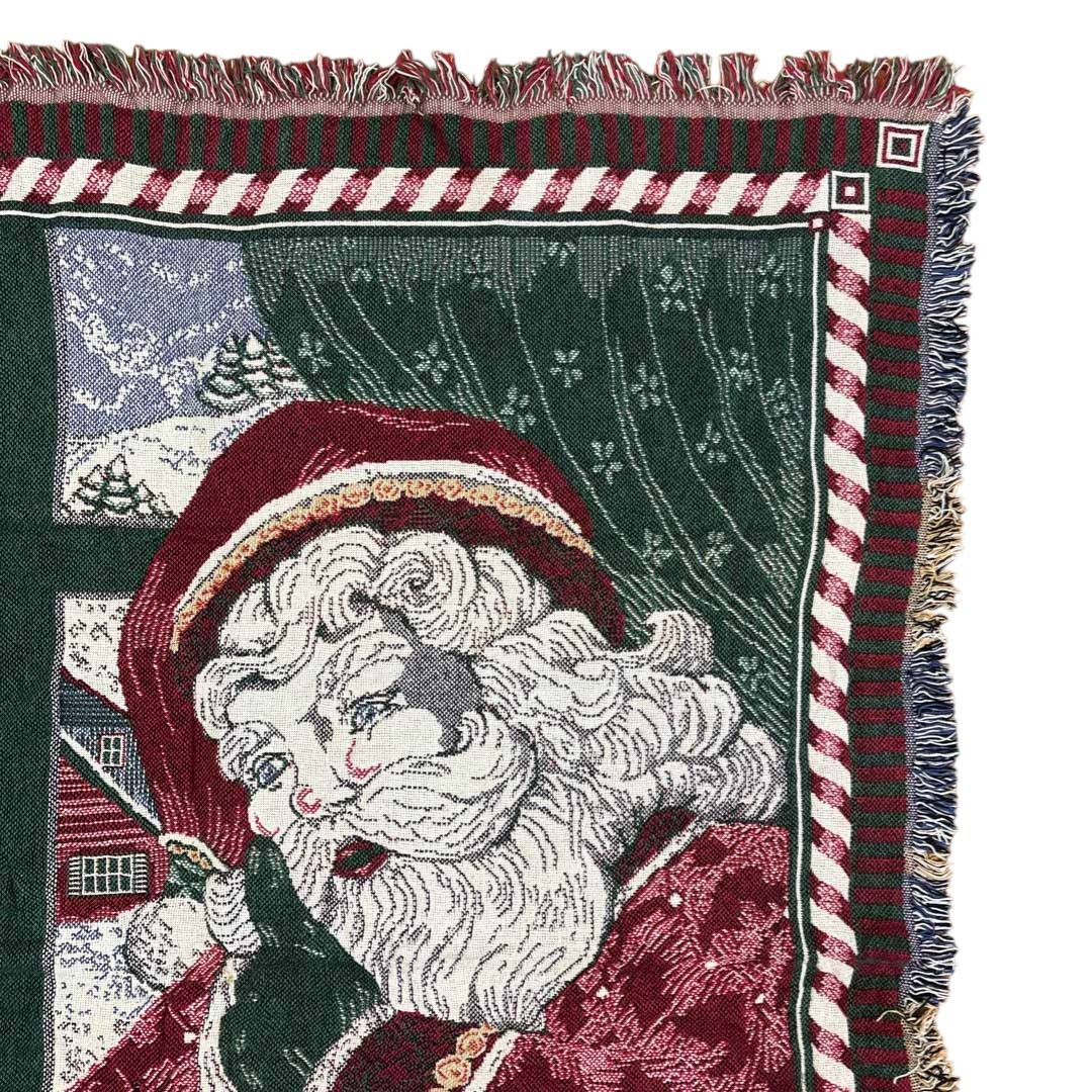 vintage ラグ カーペット、90年代、USA製、駅、列車、クリスマス488 vintageラグ カーペット 90s USA製 白いサンタ クリスマス2037