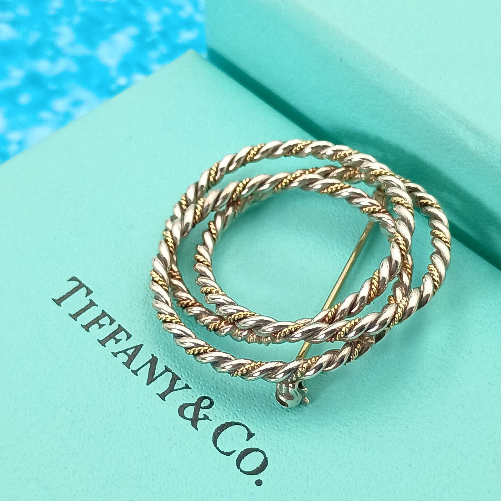 TIFFANY&Co ティファニー K18 コンビ ツイスト ロープ ブローチ