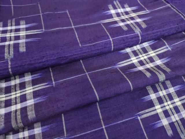 平和屋着物▽上質な紬 単衣 古代紫色 正絹 逸品 未使用 AAAS4935fy