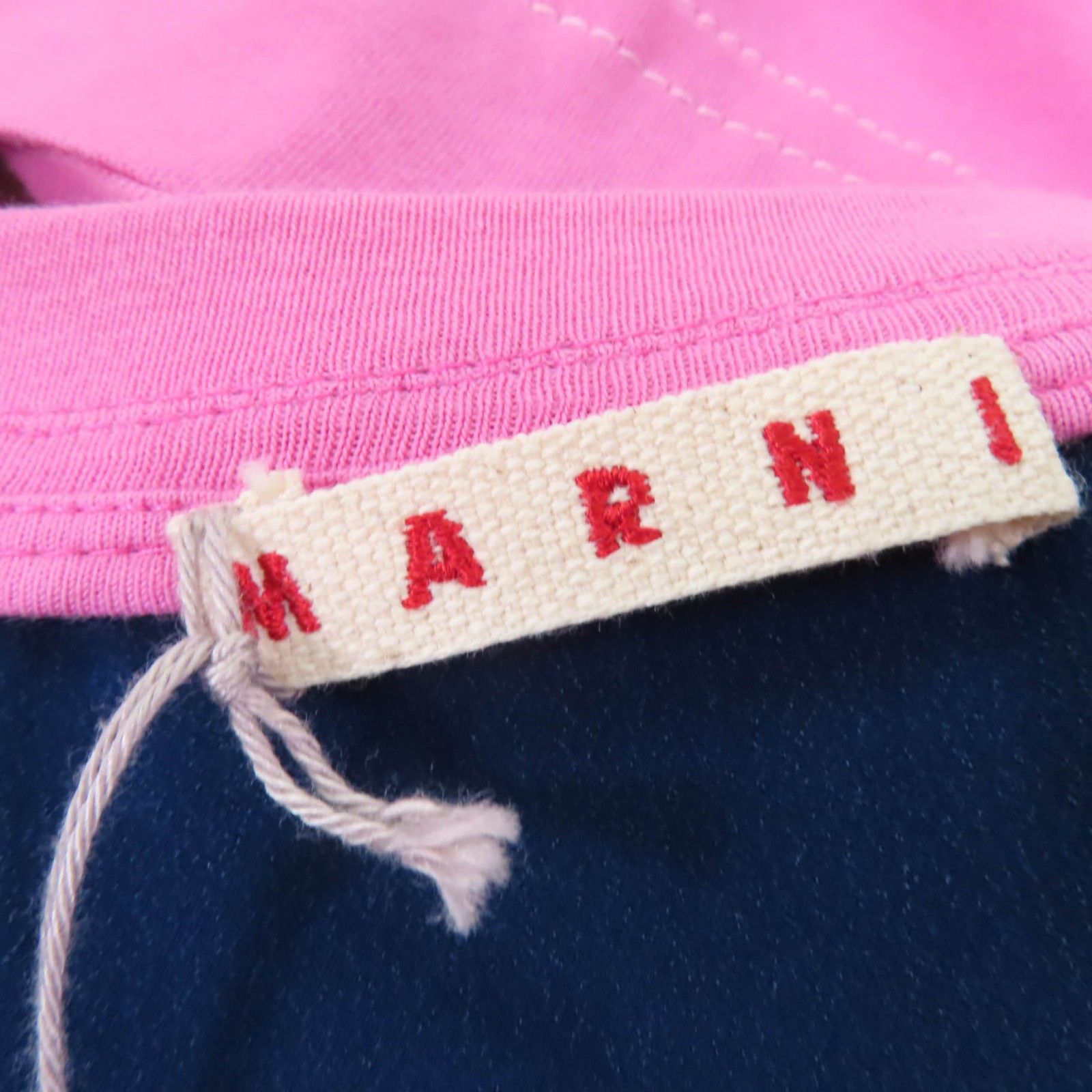 未使用品☆MARNI マルニ コットン シルク混 切替デザイン バイカラー 半袖Ｔシャツ ピンク ネイビー 42 イタリア製 正規品 レディース 未使用品☆MARNI マルニ コットン シルク混 切替デザイン バイ