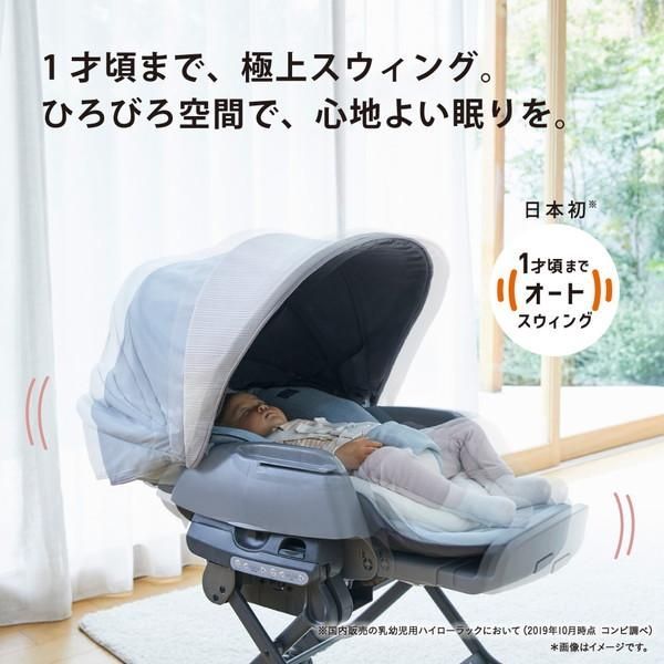 【新品・未開封品】 COMBI コンビ 電動ハイローチェア ホワイトレーベル ネムリラ AUTO SWING BEDi Long シェル K0809 0823ML003 0120240820101232