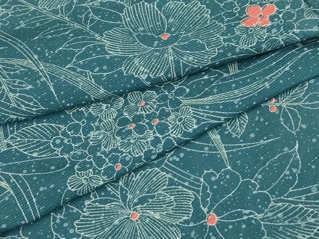 平和屋着物＊夏物　小紋　絽　草花文　正絹　逸品　AABD8926jd 平和屋着物＊夏物 小紋 絽 草花文 正絹 逸品 AABD8926jd 平和屋着物＊