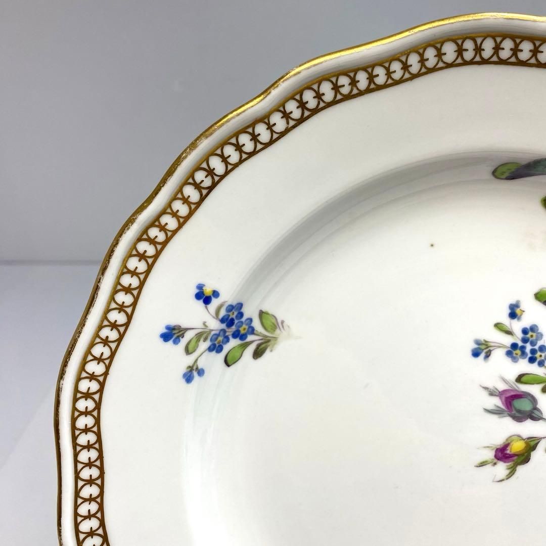 1880年代 マイセンローズ プレート 幅23.8㎝ 東な6-0429