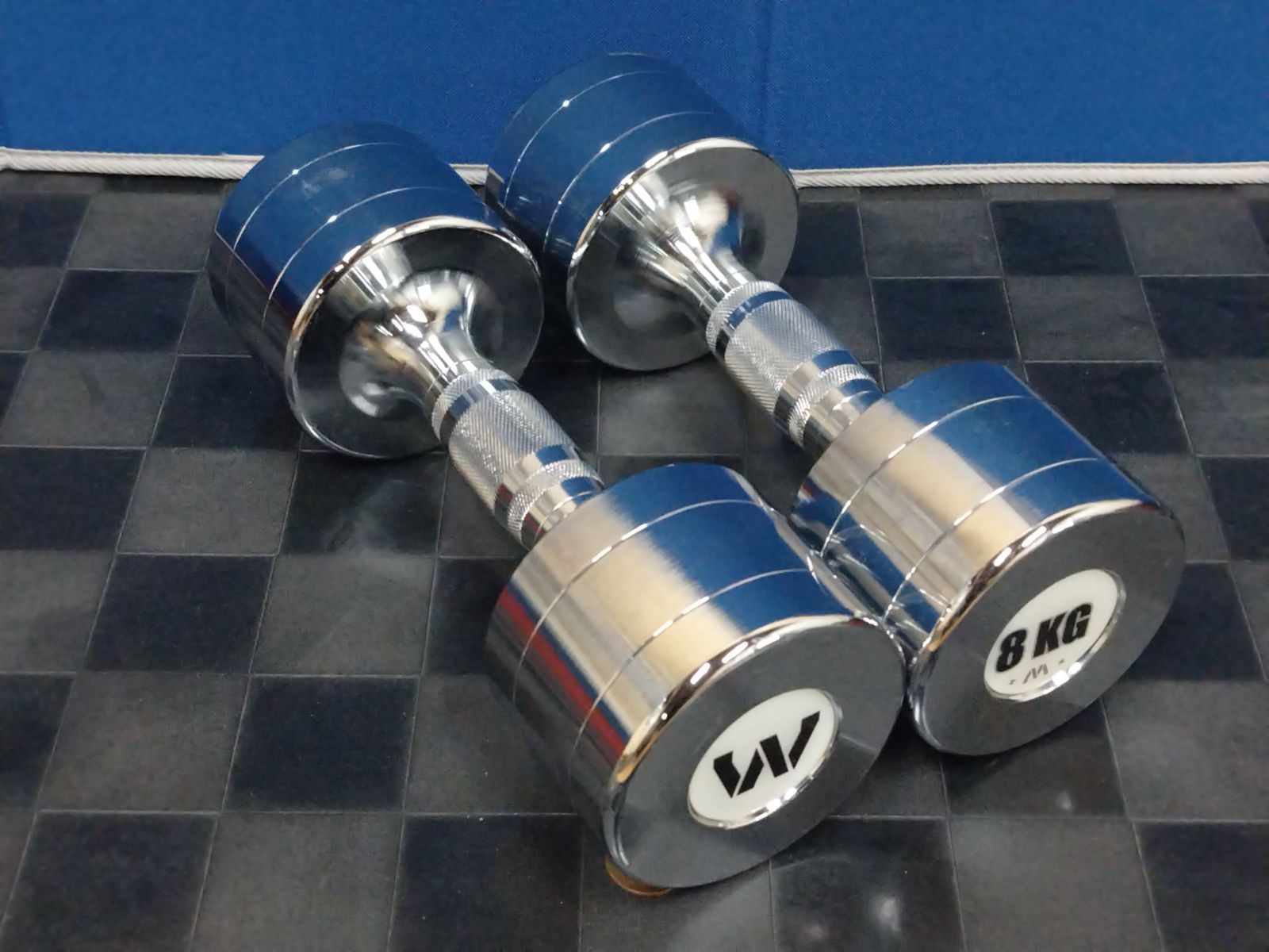 WILD FIT クロームメッキダンベル8kg ペア