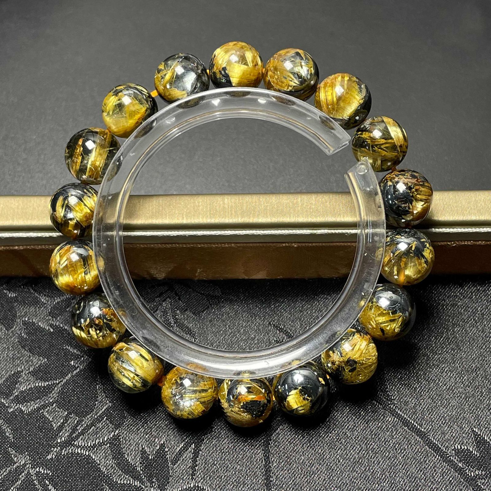 高級EU製☆太陽花タイチンルチル☆黄金針水晶 金運 開運