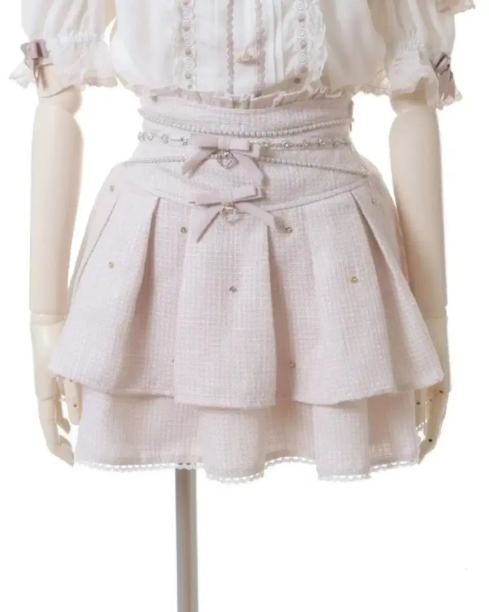 リズリサ ビジュー リボン カット アウト スカート 量産型 地雷系 ピンク