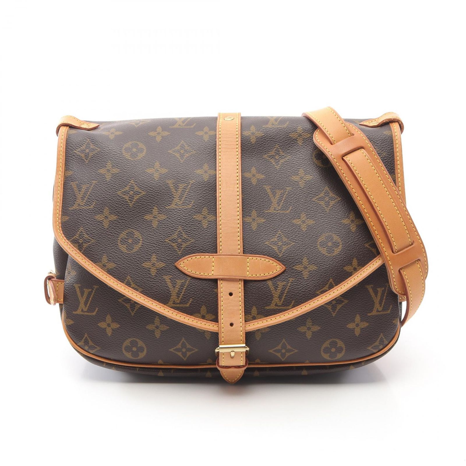ルイ ヴィトン LOUIS VUITTON ショルダーバッグ ソミュール30 M42256 PVCコーティングキャンバス レザー ソミュール レディース Used A