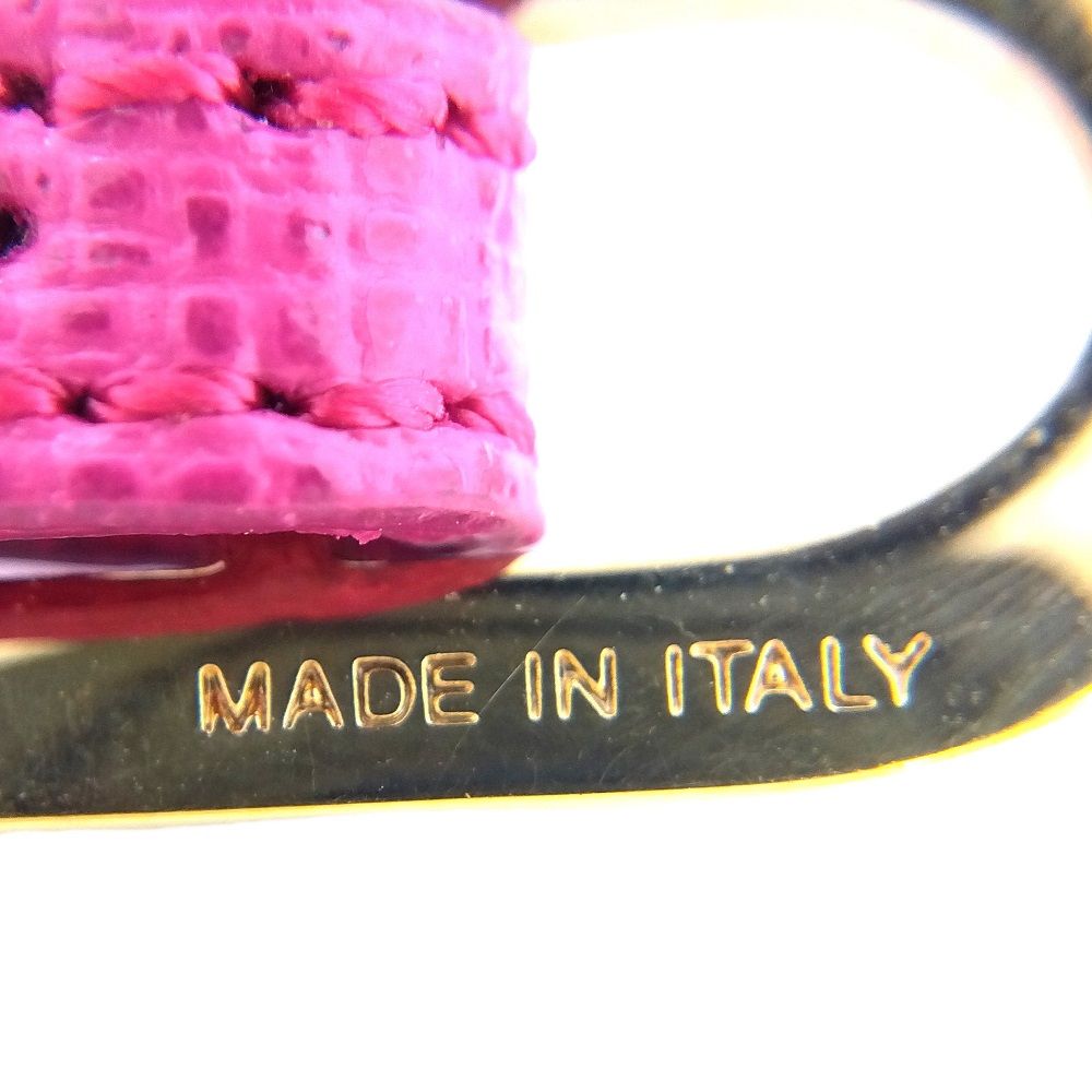 フェンディ FENDI ブレスレット レザー ピンク バイカラー