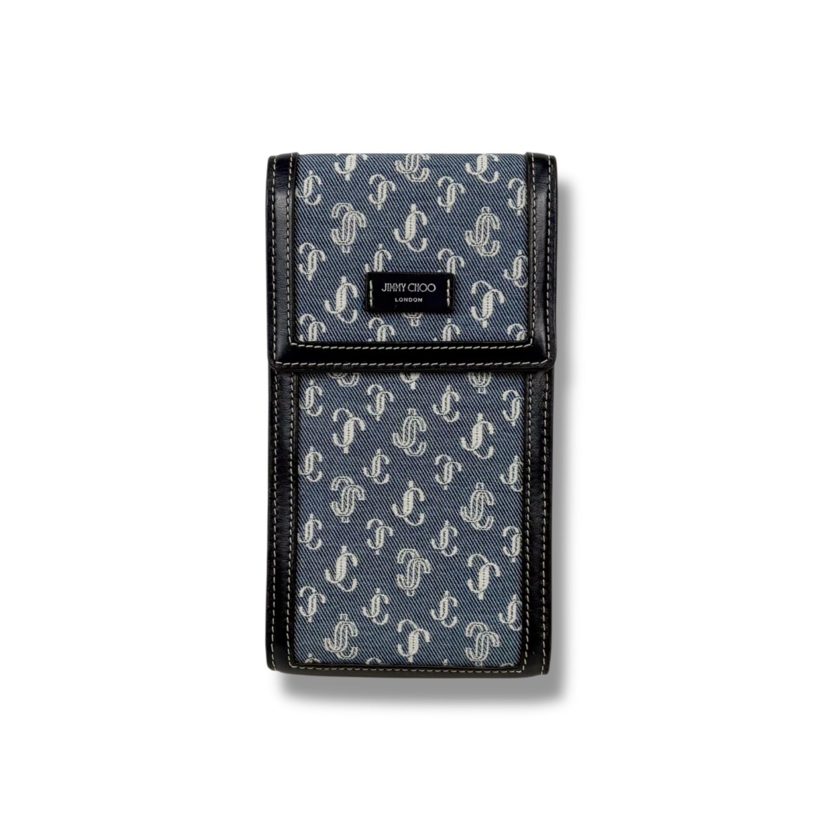 JIMMY CHOO ジミーチュウ JCモノグラム フォンショルダーバッグ デニム 
