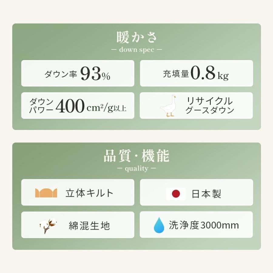 グースダウン93％ 再生羽毛