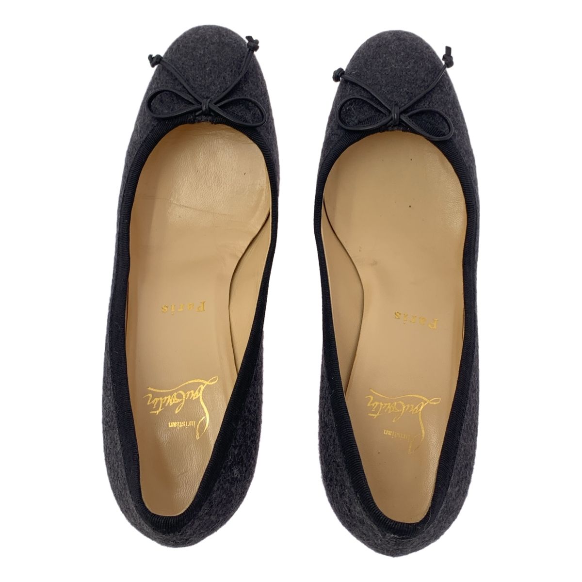Christian Louboutin | クリスチャンルブタン | MARCIA BALLA リボン バレエ ヒールパンプス | 37 | グレー | レディース KIN-KAAI_COM