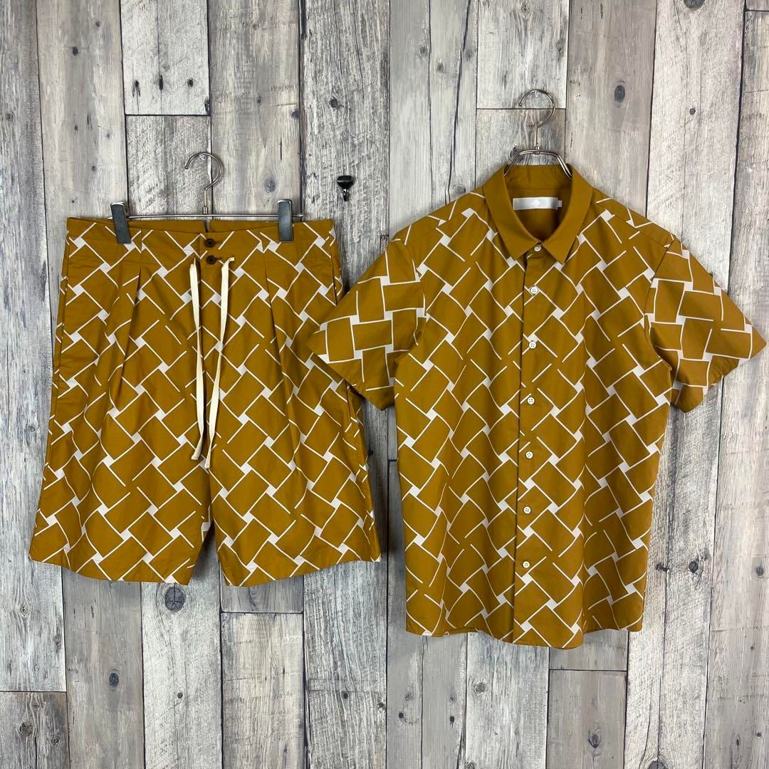 ETHOSENS エトセンス 半袖 セットアップ ドレス シャツ ショートパンツ