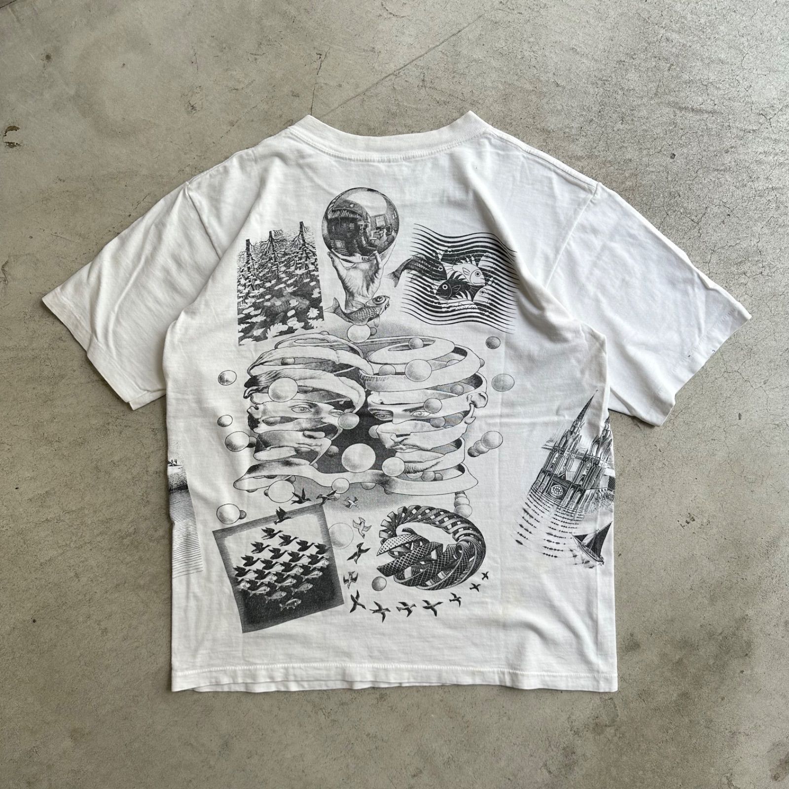 エッシャー VTG 90年代 M.C. Escher グラフィックTシャツ オプティカル 