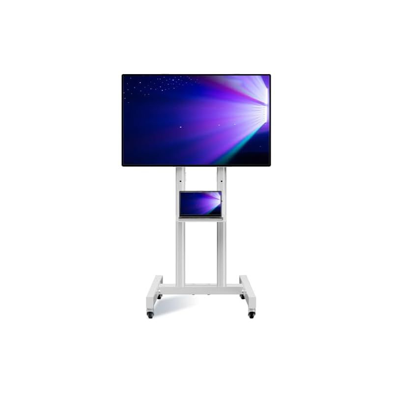 WNJQBYテレビスタンドキャスター付き，移動式テレビスタンドハイタイプ 26~60インチ液晶4K LEDテレビに対応 棚板付き 高さ調節可能 自立式可動式テレビ台 壁寄せ tvスタンド最大VESA400x400mm，32 40