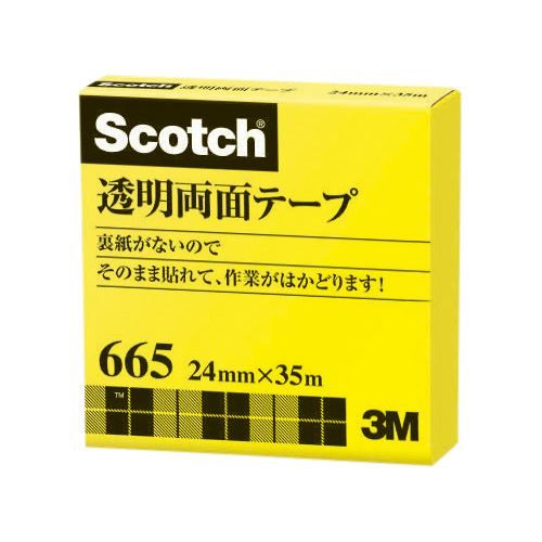 まとめ買い スリーエム 透明両面テープ24mm 665-3-24 3巻セット