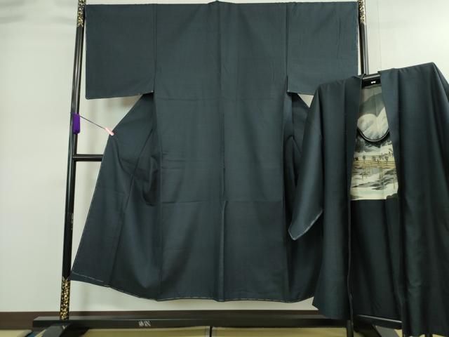 平和屋着物 上 男性 本場大島紬 アンサンブル 長羽織 100亀甲 総詰め ♥ DZAA9212kh5
