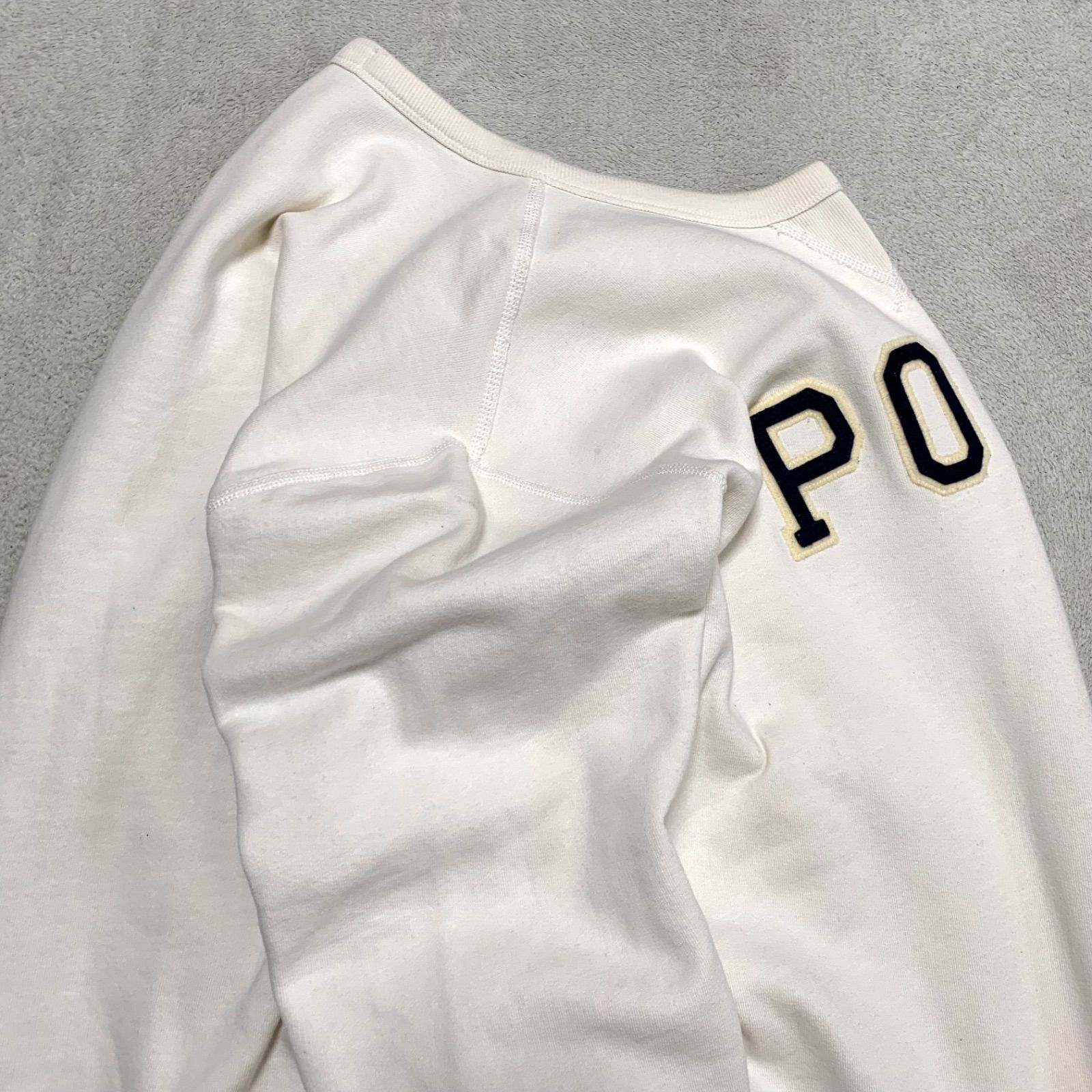 POLO RALPH LAUREN スウェットシャツ トレーナー 前Vガゼット ワッペン 