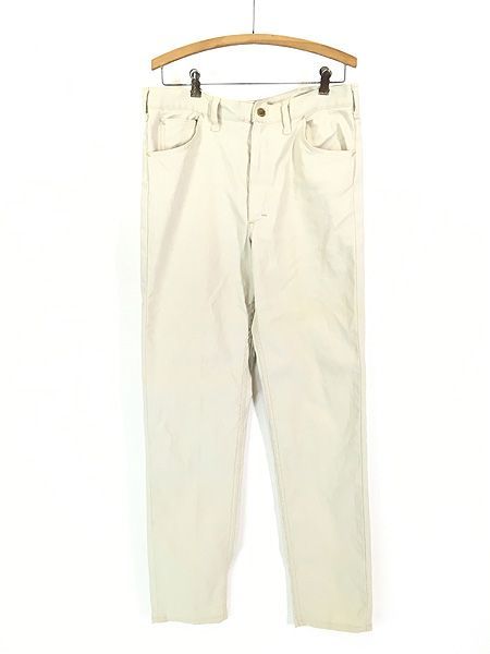 古着 70s Lee LASTIC ストレッチ コットンサテン パンツ スリム W35 L33