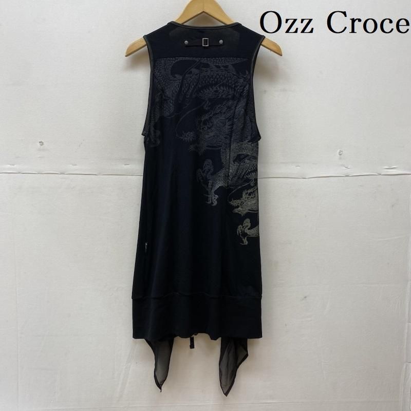 USED 古着 ベスト Ozz Croce ロング ベスト ゴシック チャイナ 和柄 龍 
