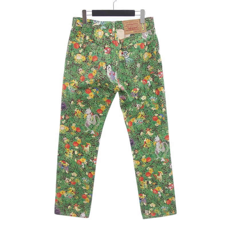 リーバイス LEVIS Pokemon ポケモン 25周年記念 デニムパンツ グリーン系マルチ サイズ メンズ30 32