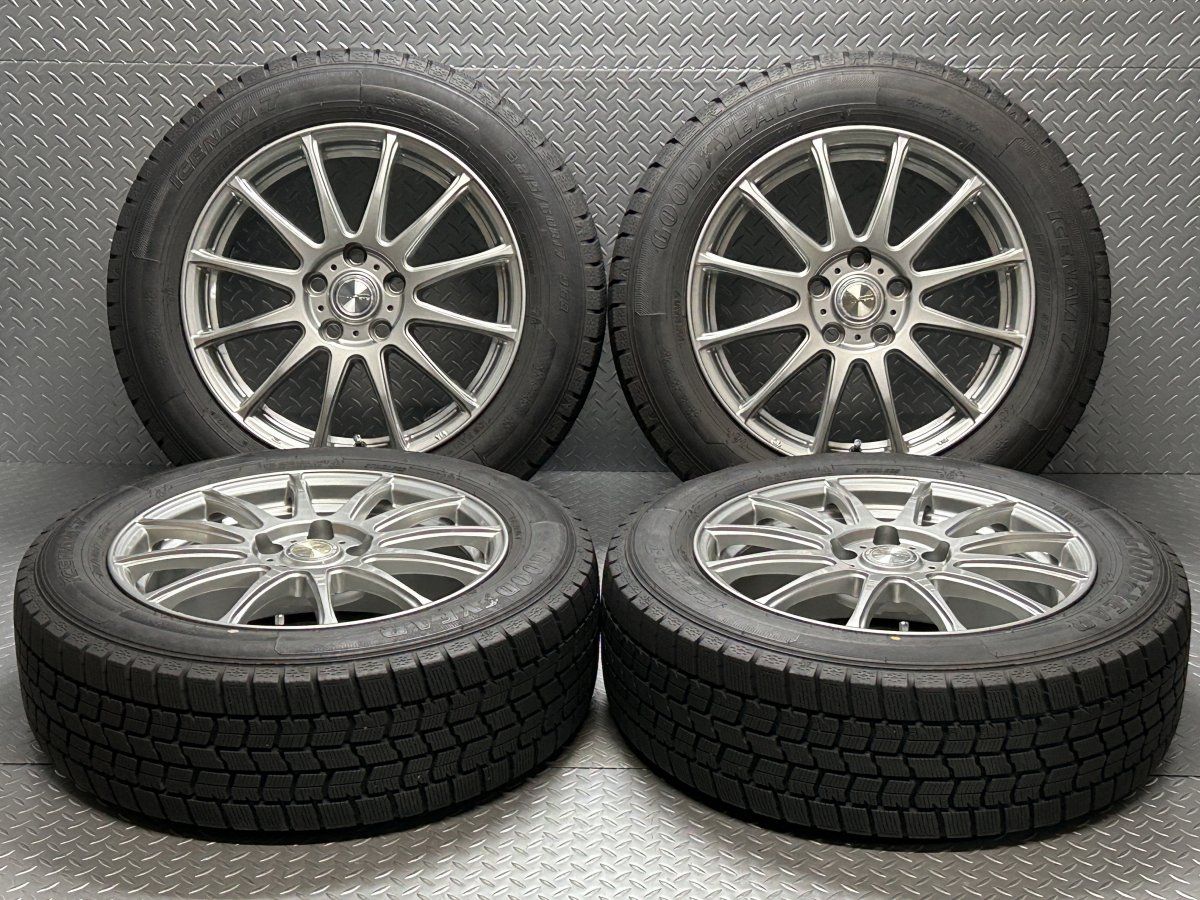 送料無料【中古】グッドイヤー アイスナビ7 215/60R17 weds ravrion 17x7J+48 5穴114.3 ウェッズ ラブリオン (24020166)$