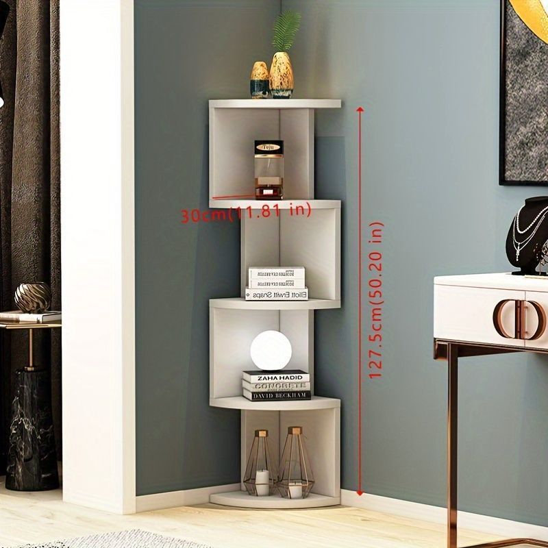 レトロ家具꧂5段コーナーラック収納 本棚 ブックシェルフ 花台フラワー