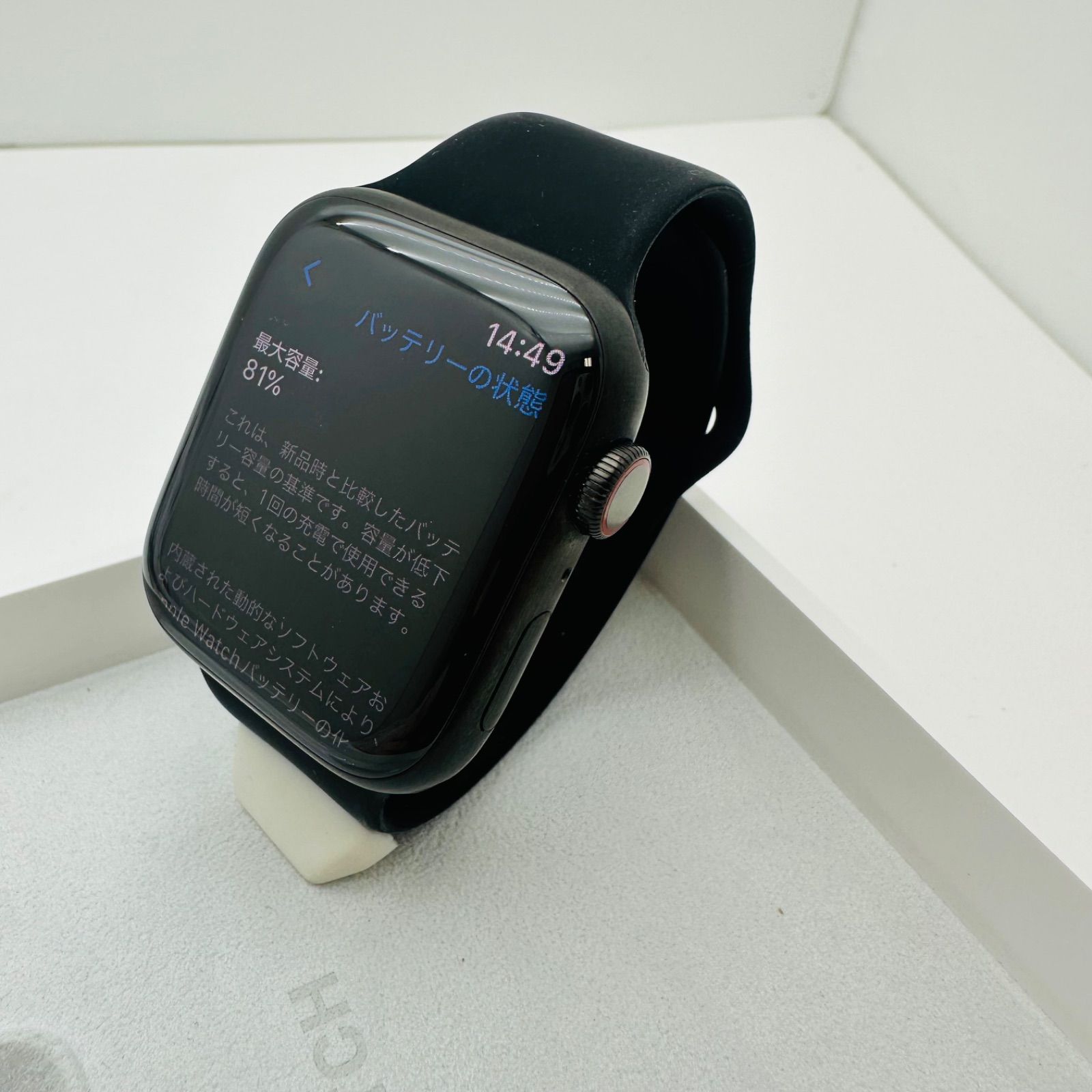 81% Apple Watch 7 本体 ブラック 充電ケーブル付き（TF7 ティーエフ  