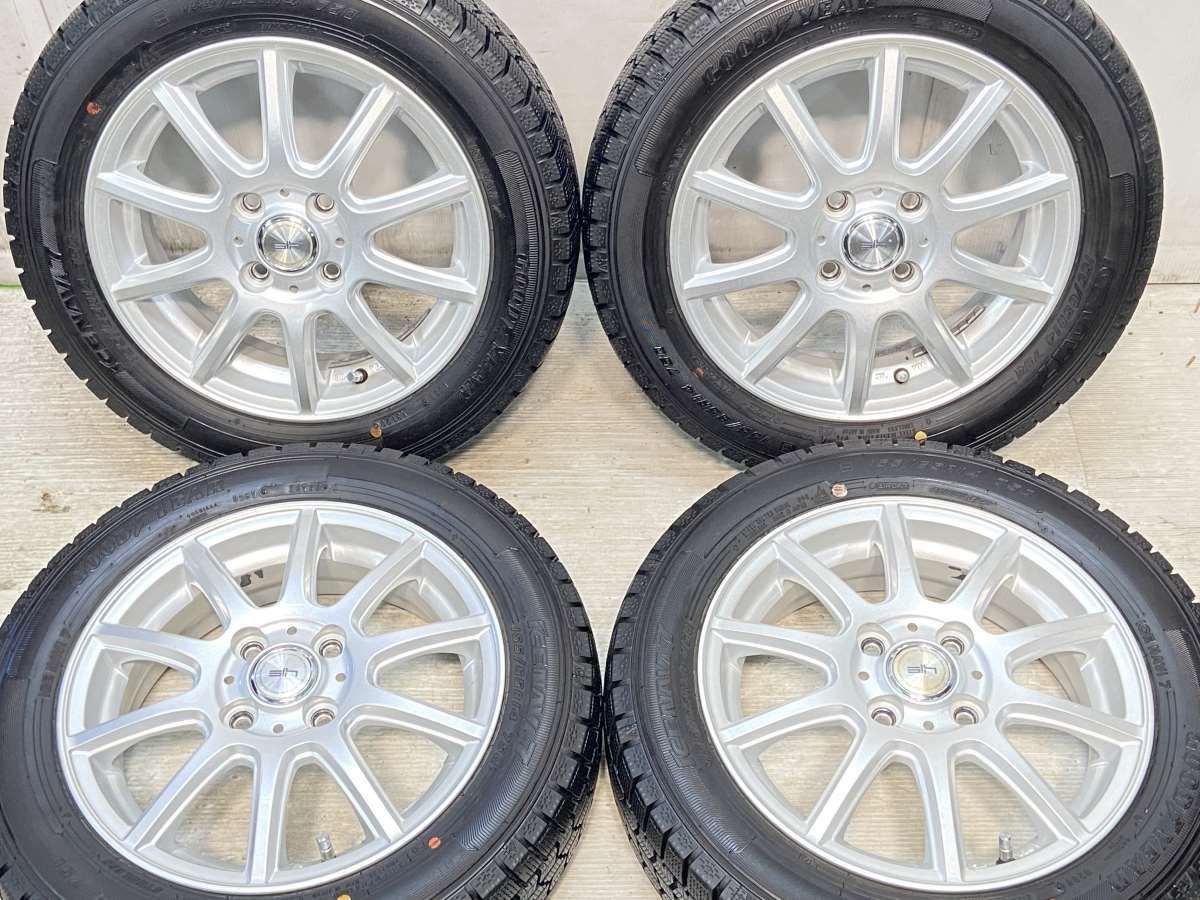 155/65R14  nグッドイヤー アイスナビ 7 n　 SIH n14x4.5 45 100-4穴 n中古タイヤ スタッドレスタイヤ ホイールセット 4本セットn w14240808008