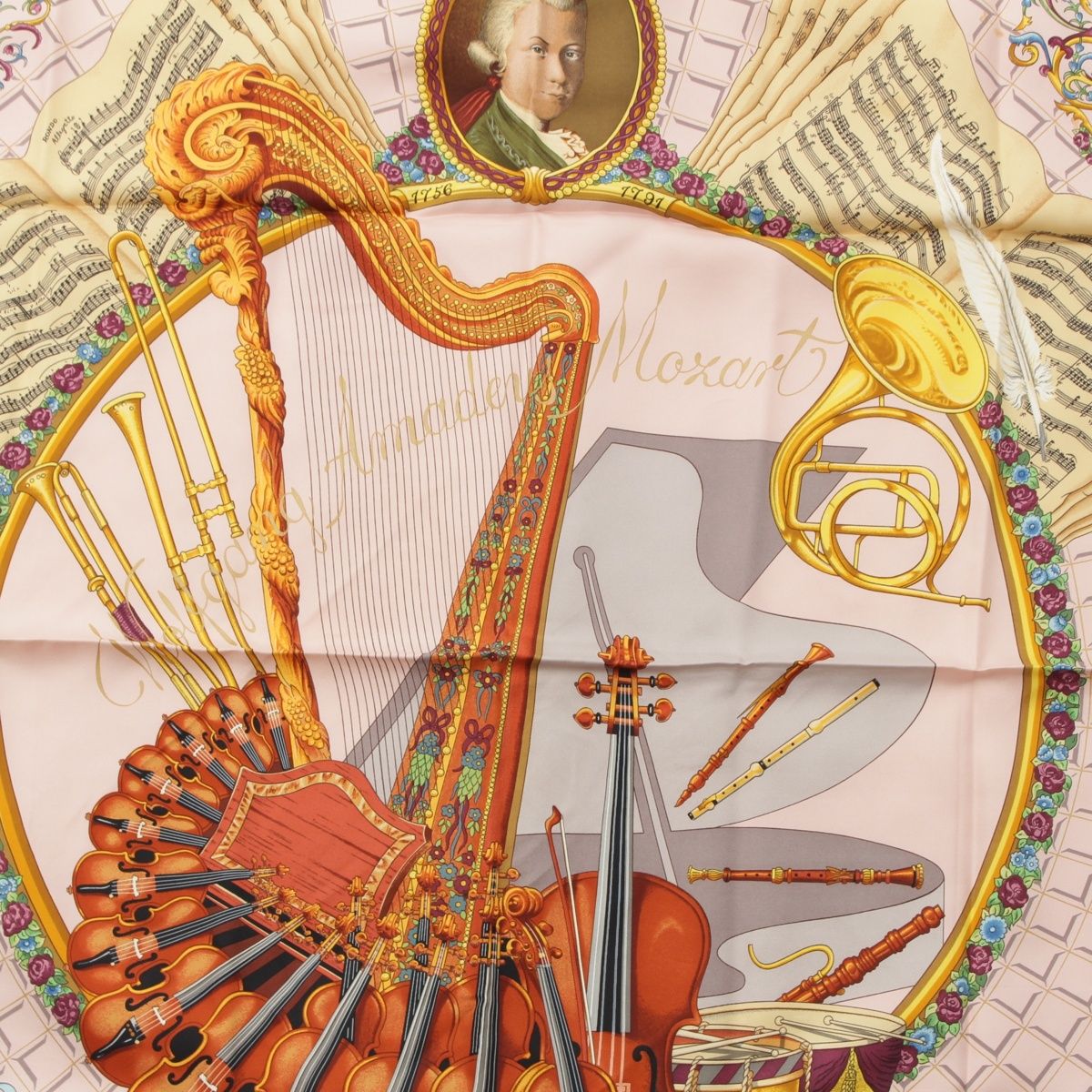 エルメス カレ90 シルク Wolfgang Amadeusu Mozart モーツァルトへの