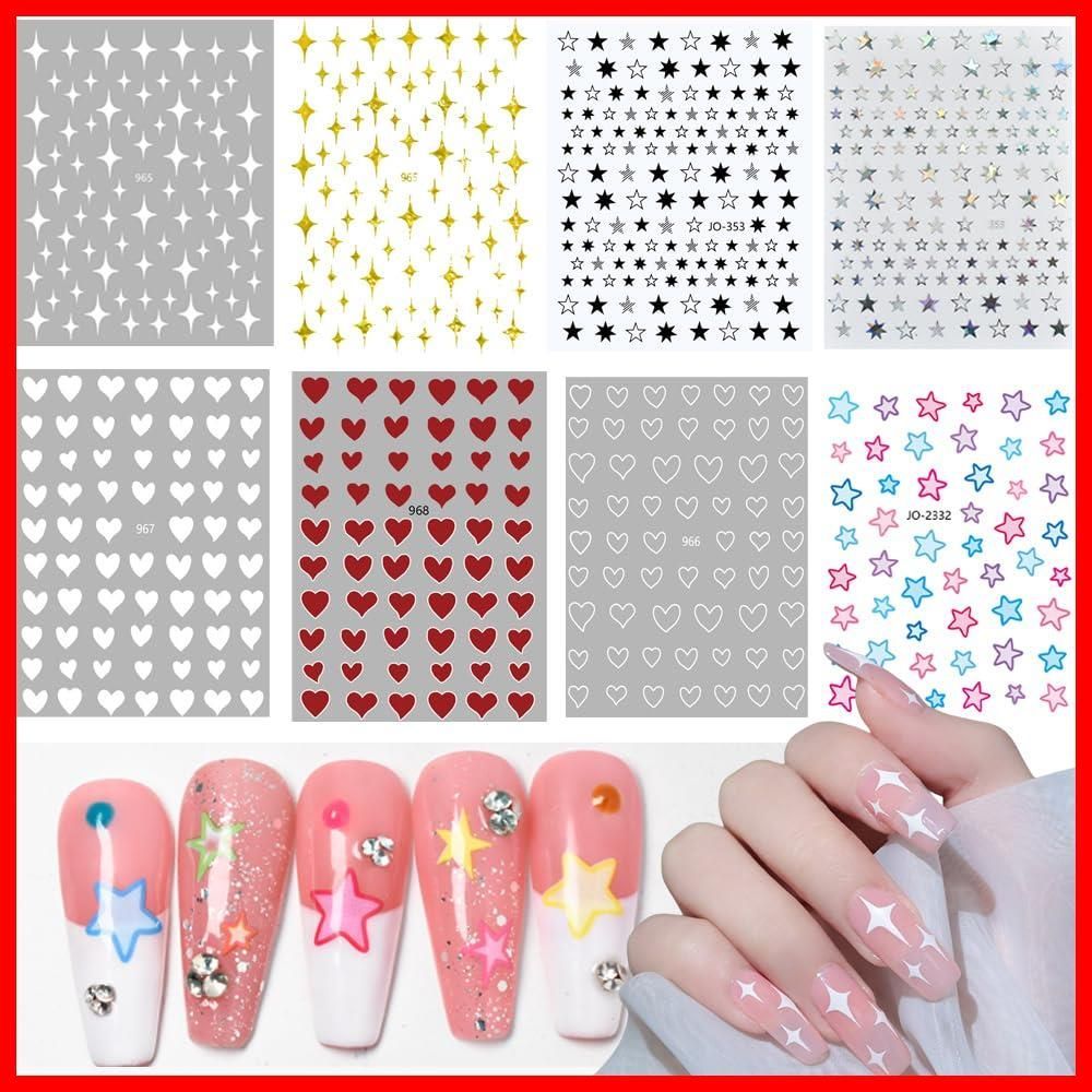 ラ ス ト 1 点☆彡キラキラ 可愛い 8枚セット ハート ハート 五芒星 星