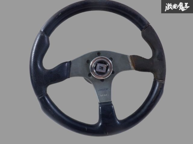 MOMO モモ RACE ステアリング ハンドル ブラックレザー シルバー