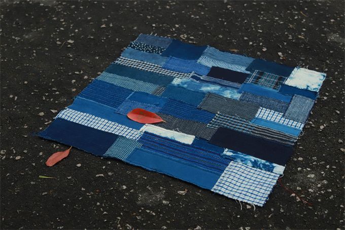 藍染 パッチワーク 布 生地 ハンドメイド 手織り 綿100% 手作り