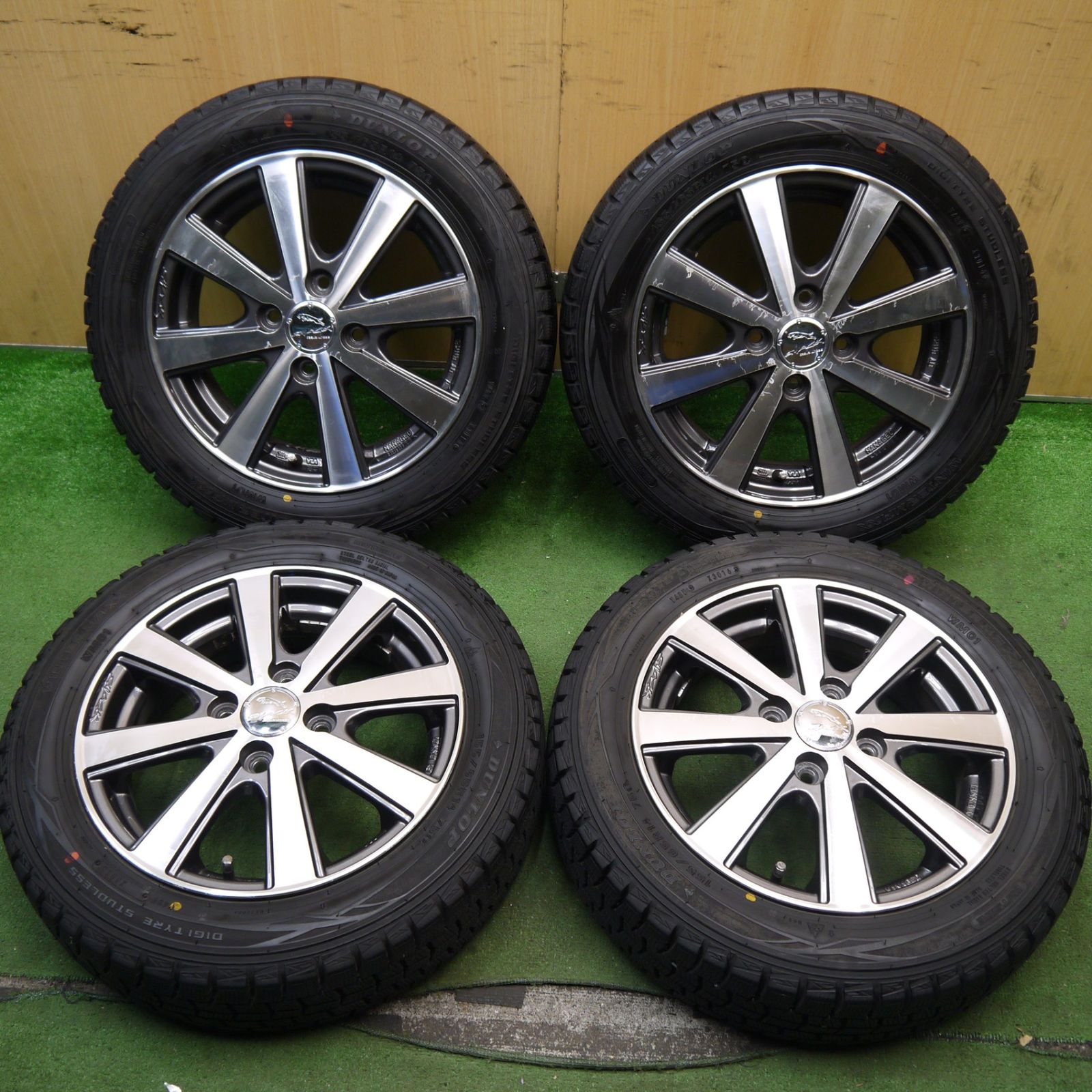 バリ溝！9.5分☆スタッドレス 155/65R14 ダンロップ ウインター 