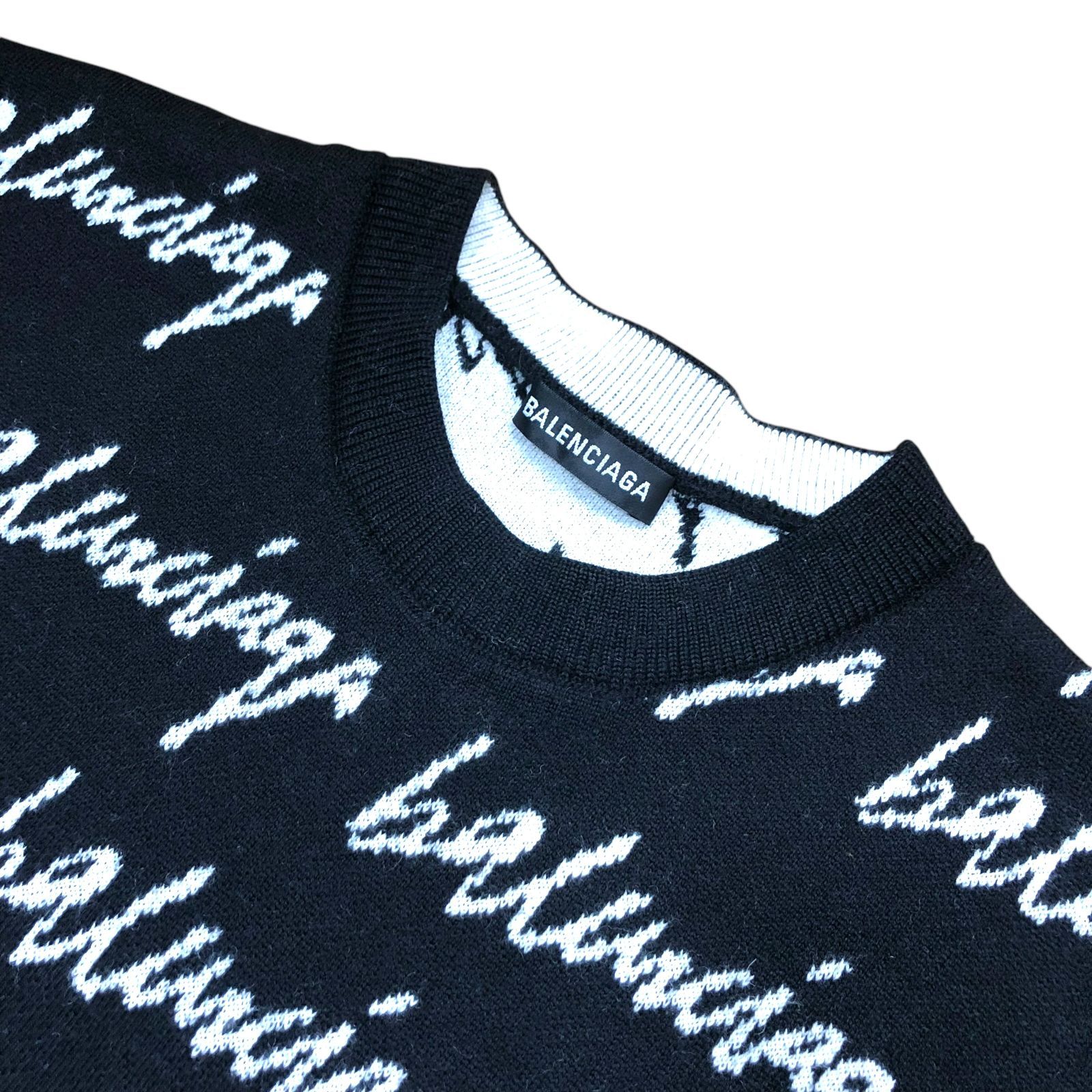 BALENCIAGA】20AW SCRIBBLE CREW NECK JACQUARD KNIT