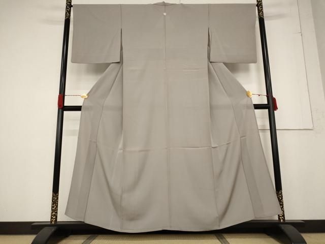 平和屋着物＊夏物 色無地 絽 茶鼠色 洗える着物 AABB0615st