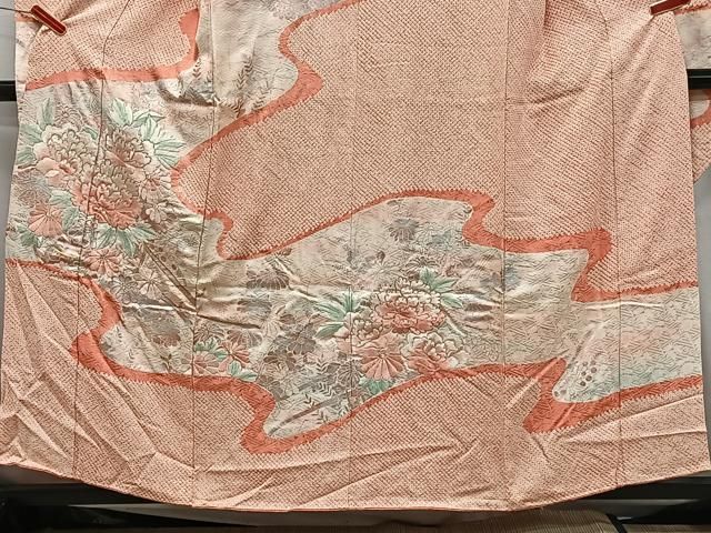 平和屋着物□豪華振袖 駒刺繍 絞り 流水花文 やまと誂製 正絹
